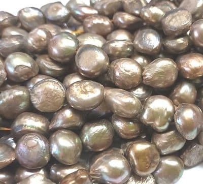 Freshwater Pearls - Dyed Bronze  11-12mm about 15 beads