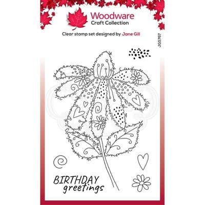 Fuzzy Flowers Daisy Clear Woodware Stamp (JGS767)