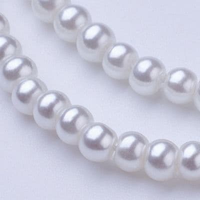 Glass Pearl Beads 3mm White