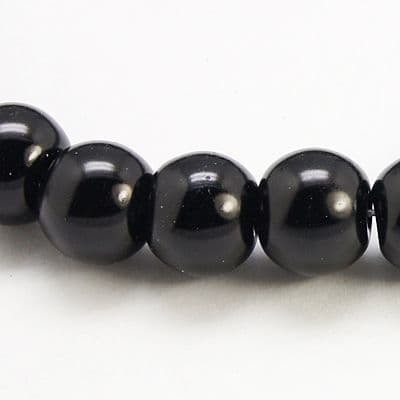 Glass Pearl Beads Black 6mm