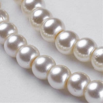 Glass Pearl Beads Cream/Ivory 4mm