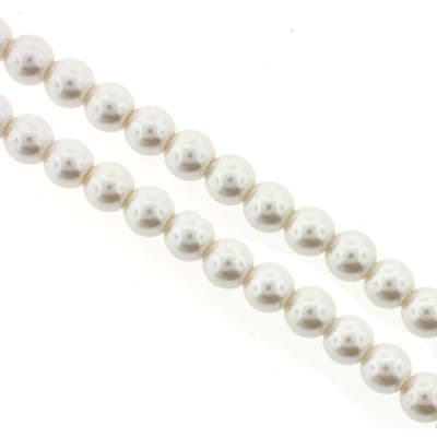 Glass Pearl Beads Cream/Ivory 6mm