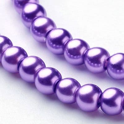 Glass Pearl Beads Dark Orchid 4mm