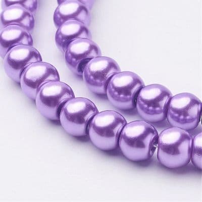 Glass Pearl Beads Dark Orchid 6mm