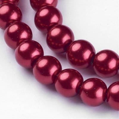 Glass Pearl Beads Fire Brick 8mm