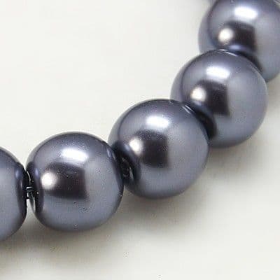 Glass Pearl Beads Gray 4mm