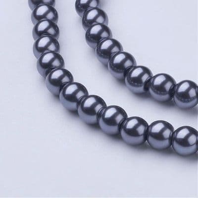 Glass Pearl Beads Gray 6mm