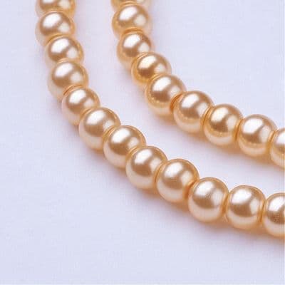 Glass Pearl Beads Lemon Chiffon 4mm