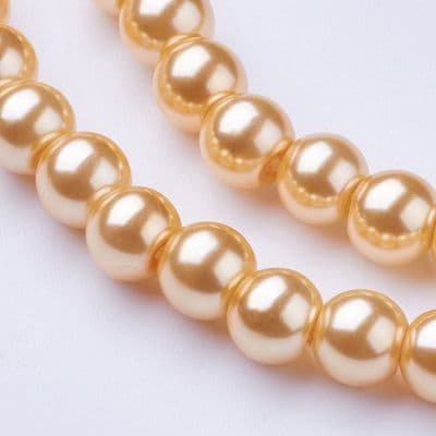 Glass Pearl Beads Lemon Chiffon 6mm
