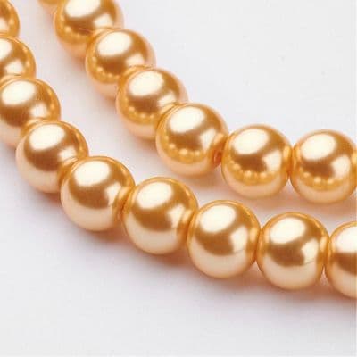 Glass Pearl Beads Lemon Chiffon 8mm