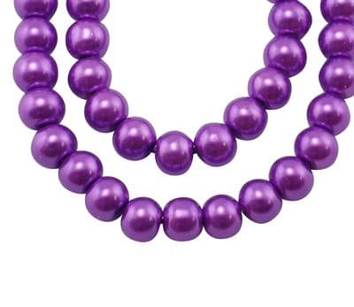 Glass Pearl Beads Magenta 10mm