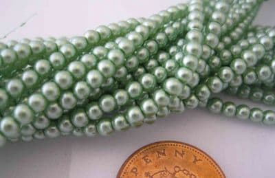 Glass Pearl Beads Mint 3mm