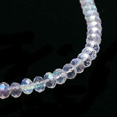 Glass Rondelle 3x2mm clear bead (70 beads)