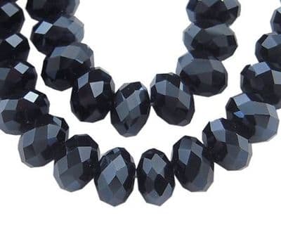 Glass Rondelle Beads 4x3mm Black (70 beads)