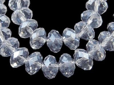 Glass Rondelle Beads 4x3mm Clear (70 beads)