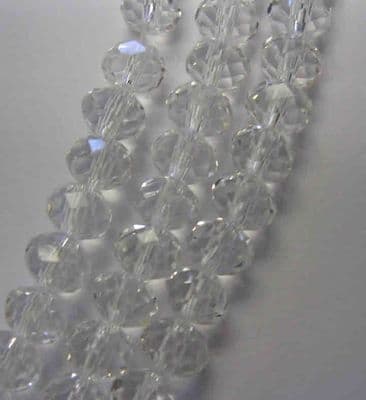 Glass Rondelle Beads 6x4mm  (20) Clear
