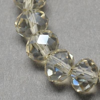 Glass Rondelle Beads 6x4mm Beige (19)