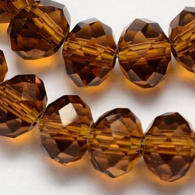 Glass Rondelle Beads 6x4mm Brown (19)