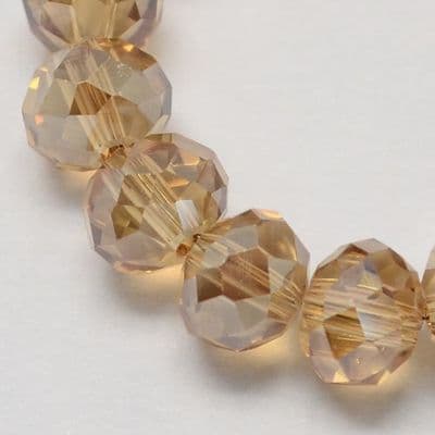 Glass Rondelle Beads 6x4mm Camel Brown (19)