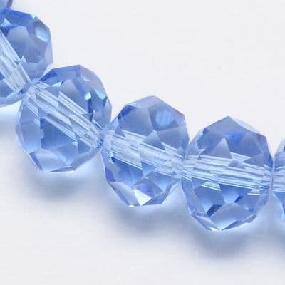 Glass Rondelle Beads 6x4mm Cornflower Blue (19)