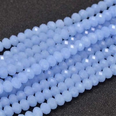 Glass Rondelle Beads 6x4mm Light Steel Blue (19)