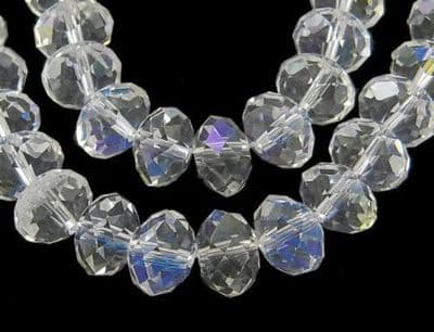 Glass Rondelle Beads 6x4mm Lustre Clear (19)