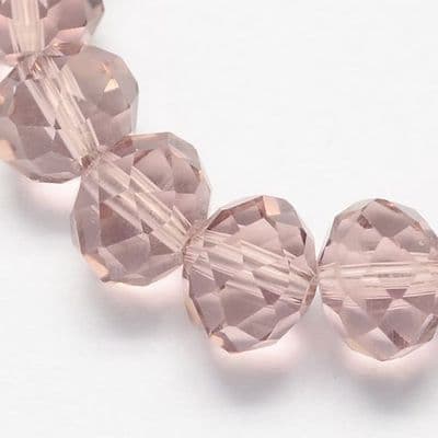 Glass Rondelle Beads 6x4mm Orchid (19)