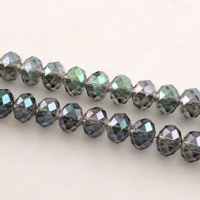 Glass Rondelle Beads 6x4mm Sea Green (19)
