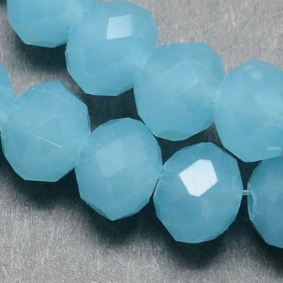 Glass Rondelle Beads 6x4mm Turquoise Opaque (19)