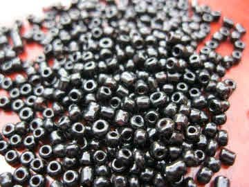 Glass Seed beads - 11/0 (2mm) - Black Opaque glass (50g)