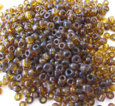 Glass Seed Beads - 11/0 (2mm) - Brown Transparent glass (50g)