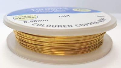 Gold (Gilt) Copper Wire 0.8mm x 6m (reel)