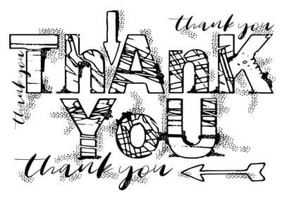 Grungy Thank You Clear Woodware Stamp (FRS735)