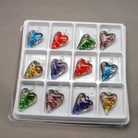 Handmade Goldensand Lampwork Glass Heart Pendant (Single)