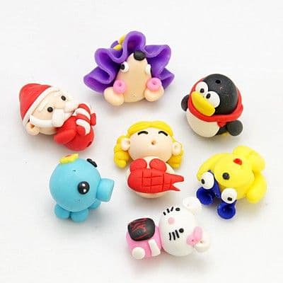 Handmade Polymer Clay Character Beads - Single (Lucky dip)