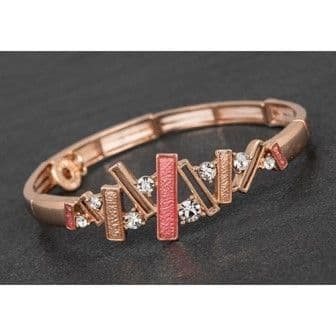 Handpainted Rose Gold Plated Modern Lines Half Bracelet