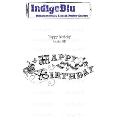 Happy Birthday IndigoBlu A6 Mounted Stamp