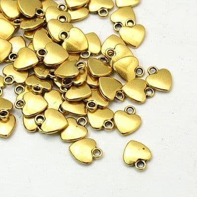 Heart Charms Golden (10 charms)