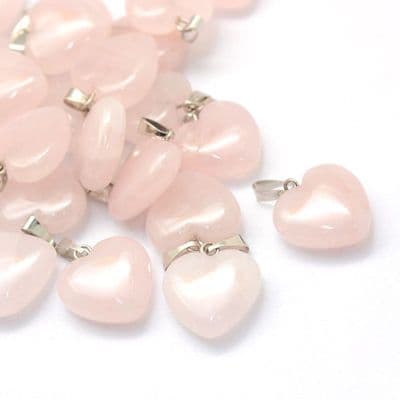 Heart Natural Rose Quartz Pendant (single)