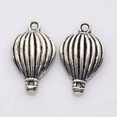 Hot Air Balloon Antique Silver Charm (Pack of 4)