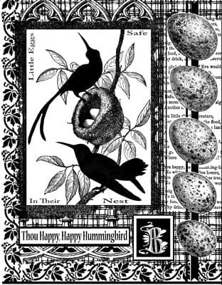Hummingbirds Collage Crafty Individuals Stamp (CI-205)