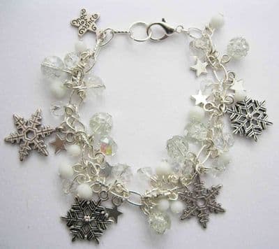 Icy Snowflakes Charm and Beaded Bracelet Kit