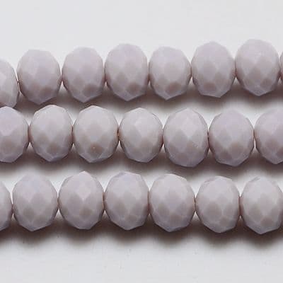 Imitation Jade Glass Bead Faceted Rondelle - 8x6mm - 18 beads - Thistle