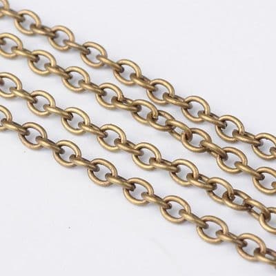 Iron Cable Chain Antique Bronze 3x4x0.7mm (1 metre)