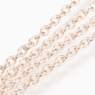 Iron Chain Rose Gold 3x2x0.5mm (1 metre)