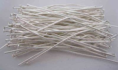Iron Headpins - Platinum Silver Colour - 5cm x 0.7mm.  Pack of Approx 100