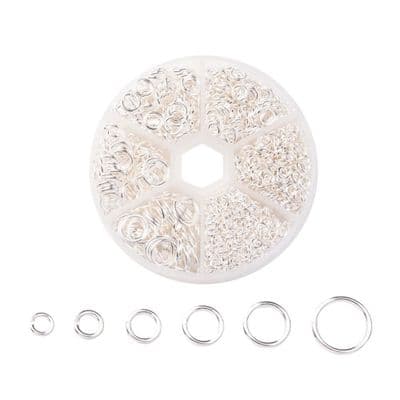 Iron Jump Rings in storage box - Silver 4-10mm