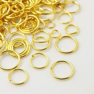 Iron Open Jump Rings - Mixed Sizes - Golden (20g)