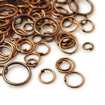 Iron Open Jump Rings - Mixed Sizes - Red Copper (20g)