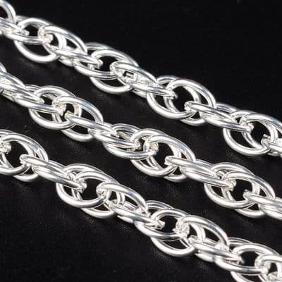 Iron Rope Chain Silver 4x0.8mm (1 metre)